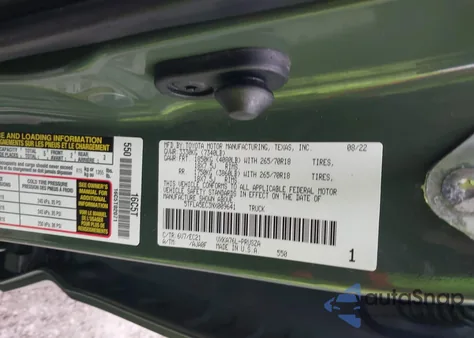 2022 Toyota Tundra Sr5 z USA, uszkodzony, nr VIN 5TFLA5EC3NX009641